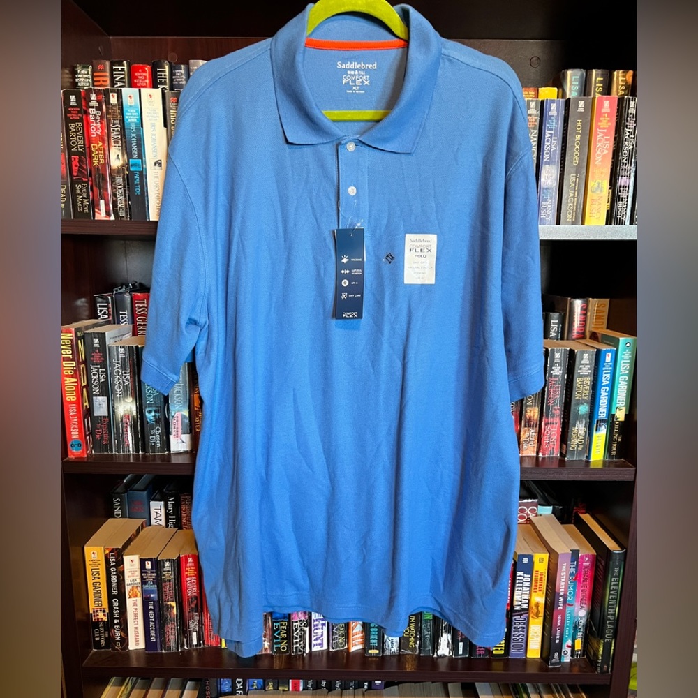 NWT Mens Big & Tall Saddlebred comfort flex polo XLT